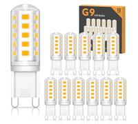 QNUJN G9 Led Bulbs Warm White, 5W, 500LM, 3000K, Equivalent to 50W Halogen, Non-Dimmable Energy Saving Light Bulb for Home Lighting Decor, Chandelier, Wall Light, Crystal Lamp-12 Packs