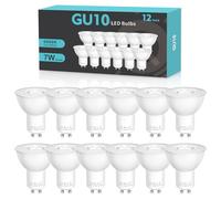 QNUJN GU10 LED Bulbs, Cool White 6000K LED Light Bulbs,7W 500lm Energy Saving GU10 Bulbs,50W Halogen Spotlight Equivalent,38° Beam Angle, Non-Dimmable, for Home Lighting Decor 12 Packs