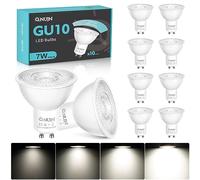 QNUJN GU10 LED Bulbs Dimmable,GU10 Bulb 7W 500lm Cool White 6000K 10 Packs | Energy Saving Light Bulbs,50W Halogen Spotlight Equivalent,38° Beam Angle,for Home Lighting Decor
