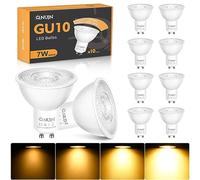 QNUJN GU10 LED Bulbs Dimmable, Warm White 3000K LED Light Bulbs, 7W 500lm Energy Saving GU10 Bulbs, 50W Halogen Spotlight Equivalent, 38° Beam Angle, for Home Lighting Decor -10 Packs (SL-1705G)