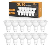QNUJN GU10 LED Bulbs, Warm White 3000K LED Light Bulbs,7W 500lm Energy Saving GU10 Bulbs,50W Halogen Spotlight Equivalent,38° Beam Angle, Non-Dimmable, for Home Lighting Decor 12 Packs