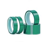 QNZTUZLON High Temperature Green PET Silicone Tape - Waterproof & Chemical Resistant Heat Transfer TapeSpraying, Gold Plating,(0.03mmx18mmx100m 10pcs)