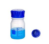 QOAEZK 100ml(3.52oz) PP Plastic reagent Bottles, Clear Scientific Round Graduated Media Bottle with Blue Gl45 Screw Cap for Lab Water Reagent Liquids (1PCS)