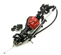 QOAKSDY RC Car Accessories For Axial For SCX10 1/10 RC Crawler Car Upgrade Parts Metal Front Rear Axle With 4WD Lock Heavy Duty Steering Linkage Kit(Front Axle)