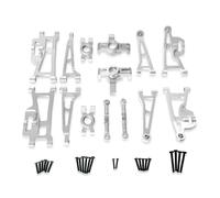 QOAKSDY RC Car Accessories For MJX For HYPER For GO 14209 14210 H14BM 1/14 rc Car Parts Front Suspension Arms Steering Block Linkage Rear Hubs(Silver)
