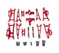 QOAKSDY RC Car Accessories For MJX For HYPER For GO 14209 14210 H14BM 1/14 rc Car Parts Front Suspension Arms Steering Block Linkage Rear Hubs(Red)