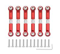 QOAKSDY RC Car Accessories For Wltoys A949 A959 A969 A979 K929 1/18 rc Car Accessories 6 Pack Metal Trolley Steering Oscillating Servo Linkage Arm(Red)