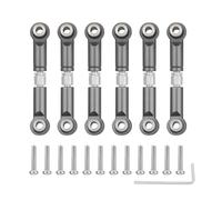 QOAKSDY RC Car Accessories For Wltoys A949 A959 A969 A979 K929 1/18 rc Car Accessories 6 Pack Metal Trolley Steering Oscillating Servo Linkage Arm(Gray)