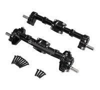 QOAKSDY RC Car Front Rear Axle For MN82 LC79 For MN78 98 99SV2 1/12 Remote Control Car Upgrade Accessories And Parts Metal Front And Rear Door Bridges(Black,Front and Rear)