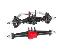 QOAKSDY RC Car Front Rear Axle For TRX4-M For Defender For Bronco For Trail K10 For Chassis Heavy Duty Metal Front Rear Axle Set 1/18 RC Crawler Car Parts(Black)