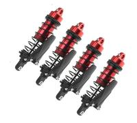 QOAKSDY RC Car Shock Absorber For Axial SCX10 For TRAXXAS For TRX4 For Redcat Gen8 4pcs 90mm Aluminum Alloy Shock Absorber Oil Damper 1/10 RC Crawler Car(Red)