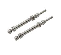 QOAKSDY RC Car Transmission Shaft For Traxxas For Slash 4x4 2WD For Rustler For Stampede For Hoss 1/10 RC Metal Front Rear Drive Shaft CVD Driveshaft(Silver,Front)