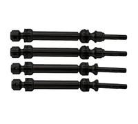 QOAKSDY RC Car Transmission Shaft For Traxxas For Slash 4x4 2WD For Rustler For Stampede For Hoss 1/10 RC Metal Front Rear Drive Shaft CVD Driveshaft(Black,Set)