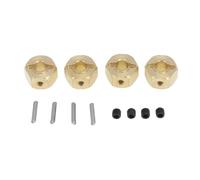 QOAKSDY RC Car Upgrade Parts For Axial For SCX10 90046 RR10 For RGT 86100 For MST 1/10 RC Crawler Car Repair Accessories 4pcs Brass Wheel Hex Hub 12mm Widthen Coupler(8mm)