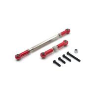 QOAKSDY RC Car Upgrade Parts For MN D90 D99 MN-90 FJ-45 1/12 RC Crawler Metal Adjustable Steering Linkage Servo Link Pull Rod Turnbuckle Modification Accessories(Red)