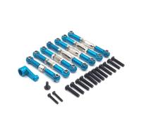 QOAKSDY RC Car Upgrade Parts For Wltoys 1:14 144010 144001 144002 1:12 124016 124017 124018 124019 RC Metal Linkage Servo Pull Steering Tie Rod Set Arms Modified Parts(Blue)