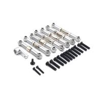 QOAKSDY RC Car Upgrade Parts For Wltoys 1:14 144010 144001 144002 1:12 124016 124017 124018 124019 RC Metal Linkage Servo Pull Steering Tie Rod Set Arms Modified Parts(White)