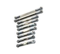 QOAKSDY RC Car Upgrade Parts For Wltoys 12429 1/12 RC Upgrades Parts Accessories Metal Front Rear Tie Rod Linkage Servo Link Steering Set Modification(Gray)