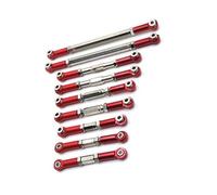 QOAKSDY RC Car Upgrade Parts For Wltoys 12429 1/12 RC Upgrades Parts Accessories Metal Front Rear Tie Rod Linkage Servo Link Steering Set Modification(Red)