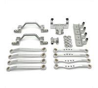 QOAKSDY RC Car Upgrade Parts For WPL 1/16 C64 RC Parts Metal Upgrade Pedal Rod Suspension Frame Rudder Base Seat Modification Accessories(White)