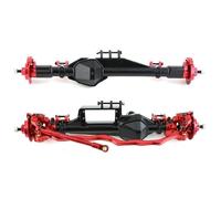 QOAKSDY RC Complete Axle For Axial For RBX10 For Ryft 1/10 RC Crawler Car Upgrade Parts Accessories Metal Front And Rear Axle(Black Red,1 set)
