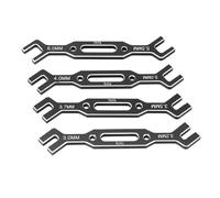 QOAKSDY RC Repair Parts 4Pcs Set RC Ball Tie Rod Adjustment Wrench Aluminium Alloy 1/10 1/16 3.0mm-6.0mm for Model RC Car Repair Tool(Black)