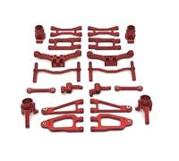QOAKSDY RC Repair Parts Compatible With SCY 18101 18102 Metal Upgrade Parts Kit Front And Rear Arm Steering Cup Shock Tower Body Post Link Rod 1/18 RC Car Parts(Red)