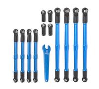 QOAKSDY RC Repair Parts Compatible With Traxxas For Summit For Revo 3.3 1/10 RC Car Upgrade Parts Accessories 8pcs Aluminum Alloy Push Rod Toe Links Turnbuckle(Blue)