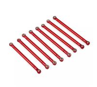 QOAKSDY RC Repair Parts For Axial For SCX10 For RGT 86100 8Pcs Aluminum Threaded Connecting Rods With M3 Rod End Kit 313mm Wheelbase 1/10 RC Crawler(Red)