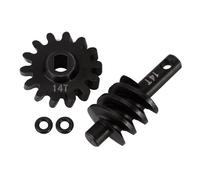 QOAKSDY RC Repair Parts For Axial For SCX24 Upgrade Overdrive Underdrive Worm Differential Axle Steel Gears 12T 13T 14T 16T For 1/24 RC Crawler Car(14T)