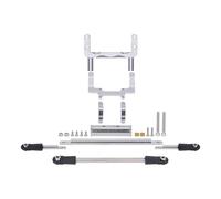 QOAKSDY RC Repair Parts For FIMONDA For ROCKJOCK For SCX10 II 1/10 RC Crawler Car Straight Axle Servo Mount With Scale Hydraulic Steering Kit(Silver)