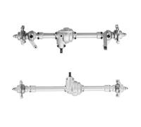 QOAKSDY RC Repair Parts For HG P407 1/10 rc cars Spare Parts 2.4G Metal Front Rear Bridge Axle Assembly ASS-02 Upgrade Accessories(Front and Rear)