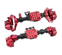 QOAKSDY RC Repair Parts For Traxxas For TRX-4 Axles Upgrade Parts Accessorie Aluminum Alloy Front And Rear Portal Axle Housing 1/10 RC Crawler Car(Red)