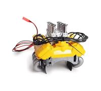 QOAKSDY RC Repair Parts For TRX4 1/10 RC Crawler Accessories rc cars FST V8 Simulate Engine Motor Cooling Hood Fans Radiator Kit Heatsink Cover(Yellow)
