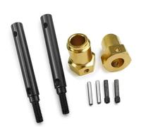 QOAKSDY RC Repair Parts For TRX4 For Bronco 4WD 1/10 RC Crawler Part Brass Extended Wheel Hubs Hex Pins Steel Stub Axle Portal Drive +14.5mm