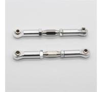 QOAKSDY RC Spare Part For HSP 106017 166017 08242 06016 1/10 For 94111 94188 Aluminum Front Rear Linkages Alloy For Sonic Servos Link Upgrade rc Car Parts Accessories(Silver)