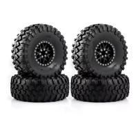 QOAKSDY RC tires For Axial For SCX10 For Wraith RR10 For Capra For Traxxas 1/8 1/10 RC Crawler Car 135mm Metal 2.2" Beadlock Wheel Rim Tire Set