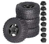 QOAKSDY RC tires For TRAXXAS For Slash For ARRMA For SENTON For Vkar 1/8 1/10 RC Short Course Truck 110mm Tire With 12mm 14mm 17mm Wheel Hex(Black)