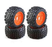 QOAKSDY RC Tires For TRAXXAS For Sledge For E-Revo For ARRMA rc Car 4Pc 152Mm 1/8 1/10 For Monster Truck Tire With 12Mm 14Mm 17Mm Wheel Hex(Orange)