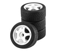QOAKSDY RC Wheel Tire For ARRMA For INFRACTION 6S F1 For LIMITLESS 1/7 rc Car 4Pcs Plastic Wheel Upgrade Rubber Tire RC Remote Control Accessory(White)