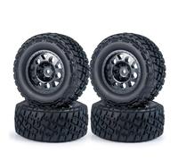 QOAKSDY RC Wheel Tire For Slash For VKAR 10SC rc Car Upgrade Parts Plastic Wheel Rims With Rubber Tires For 1/10 RC Short Course Truck(Type-A)