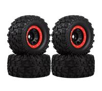 QOAKSDY RC Wheel Tire for SUMMIT For E-Revo For Arrma For Mojave For Kraton For HPI For Savage 1/7 1/8 1/10 rc Car 166Mm Wheel Tire 17MM Hex(Red,A)
