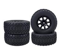 QOAKSDY RC Wheel Tire For VKAR For Redcat For HSP For Traxxas For Slash RC Wheels And Tires 1/10 Scale 12mm Hex Short-course Truck Anti-skid 4PCS(A)