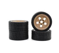 QOAKSDY RC Wheel Tire For ZD For Racing EX-07 1/7 4WD Brushless Remote Control rc Car Exclusive Tyre 4Pcs 100mm Wheel Tires 17mm Hex(Yellow)