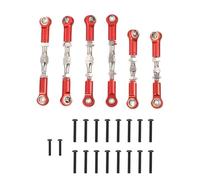 QOAKSDY Steering Linkage Rod For ARRMA For SENTON 3S 1/10 rc cars Part Accessories Replacement Parts 6pieces Aluminum Alloy Steering Link Rod Set(Red)