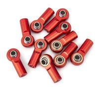QOAKSDY Steering Linkage Rod For Axial For SCX10 For TRX-4 1/10 rc cars Boat Airplane DIY Parts 10pcs Metal M3 Link Tie Rod End Ball Joint(Red)
