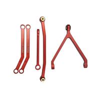 QOAKSDY Steering Linkage Rod For FMS For FCX24 1/24 rc cars Upgrade Part 5pcs Aluminum Alloy Wheelbase Steering Link Rod Set(Red)