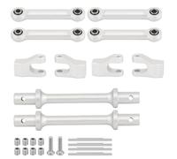 QOAKSDY Steering Linkage Rod For Losi For Mini For LMT For Monster Truck 1/18 rc cars Upgrade Parts Aluminum Alloy Front And Rear Anti-Tilt Rod Bar Set(Silver)