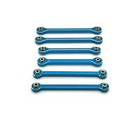QOAKSDY Steering Linkage Rod For MJX 10208 1/10 rc cars Upgrade Parts Accessories Metal Turnbuckles Pull Rod Link Rod Steering Rod Set(Blue)