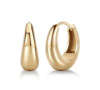 QOBEBOTA Small Gold Hoop Earrings Surgical Stainless Steel Hypoallergenic Silver Tone 0.5/1.8cm Chunky Huggies Tarnish Resistant Jewellery for Daily Wear, 0.55 inch, Stainless Steel, No Gemstone